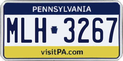 PA license plate MLH3267