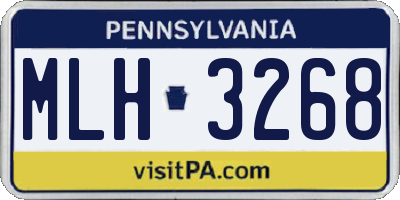 PA license plate MLH3268