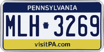 PA license plate MLH3269