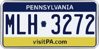PA license plate MLH3272