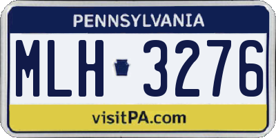 PA license plate MLH3276