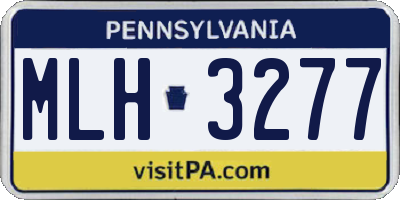 PA license plate MLH3277