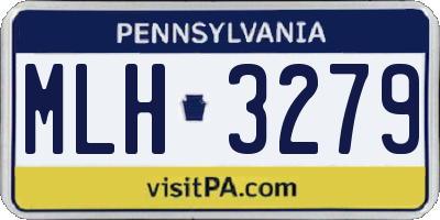 PA license plate MLH3279