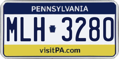 PA license plate MLH3280