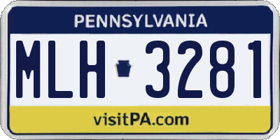 PA license plate MLH3281