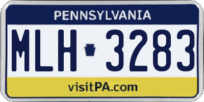 PA license plate MLH3283