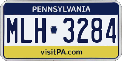 PA license plate MLH3284