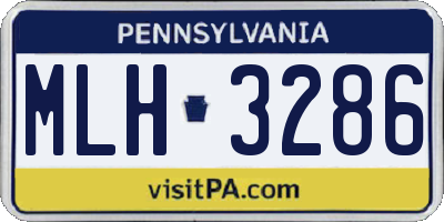 PA license plate MLH3286