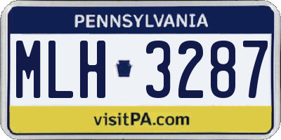 PA license plate MLH3287