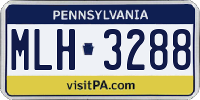PA license plate MLH3288