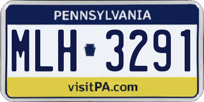 PA license plate MLH3291