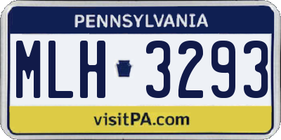 PA license plate MLH3293