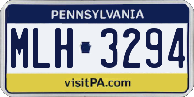 PA license plate MLH3294