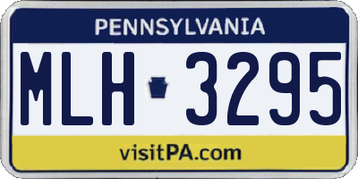PA license plate MLH3295