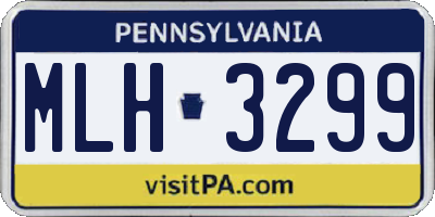 PA license plate MLH3299