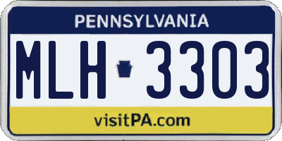 PA license plate MLH3303