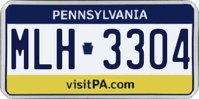 PA license plate MLH3304