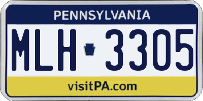 PA license plate MLH3305