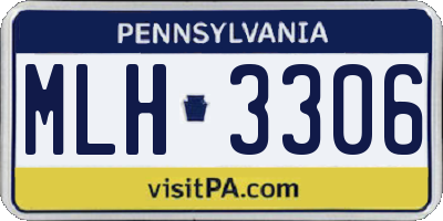 PA license plate MLH3306
