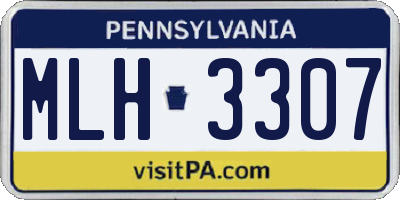 PA license plate MLH3307