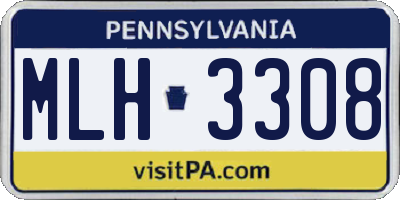 PA license plate MLH3308