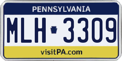 PA license plate MLH3309