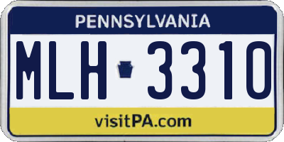 PA license plate MLH3310