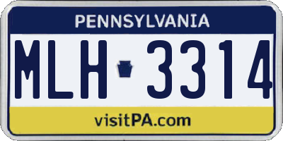 PA license plate MLH3314