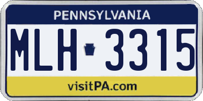 PA license plate MLH3315