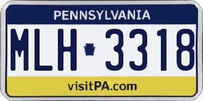 PA license plate MLH3318