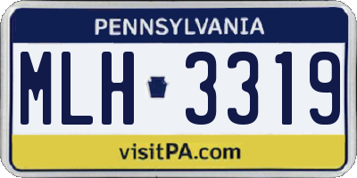 PA license plate MLH3319
