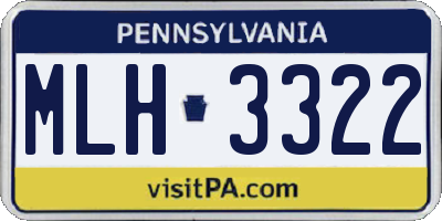 PA license plate MLH3322