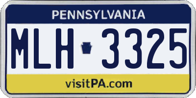 PA license plate MLH3325