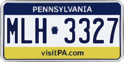 PA license plate MLH3327