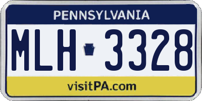 PA license plate MLH3328