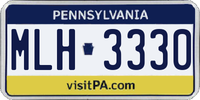 PA license plate MLH3330