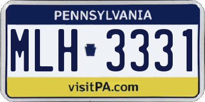 PA license plate MLH3331