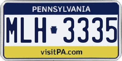 PA license plate MLH3335