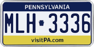 PA license plate MLH3336