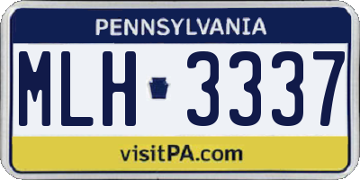 PA license plate MLH3337