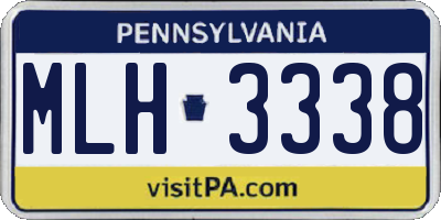 PA license plate MLH3338