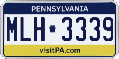 PA license plate MLH3339