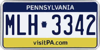 PA license plate MLH3342