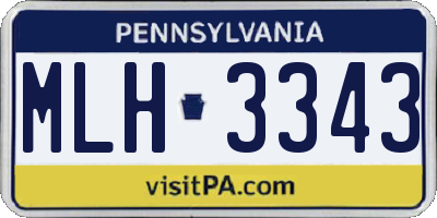 PA license plate MLH3343
