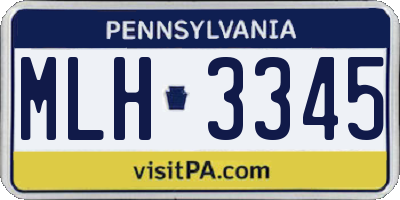 PA license plate MLH3345