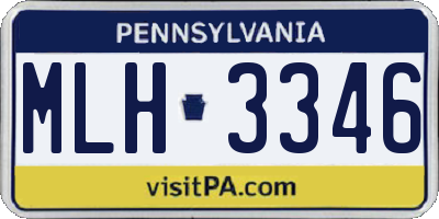 PA license plate MLH3346