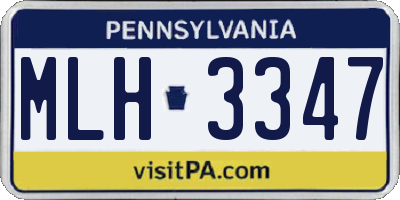 PA license plate MLH3347