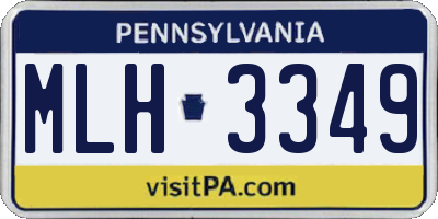 PA license plate MLH3349