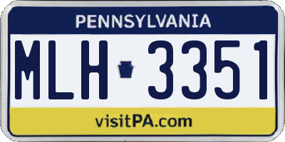 PA license plate MLH3351