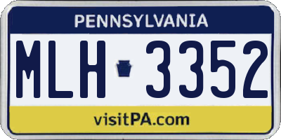 PA license plate MLH3352